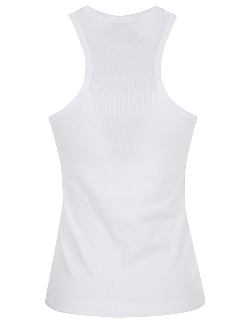 Peserico Fitted Sleeveless Top With Shoulder Detailing In White