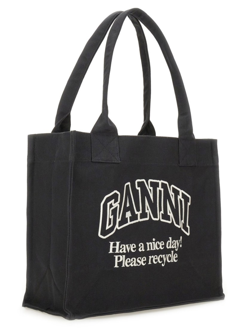 Ganni Organic Cotton Large Tote Bag