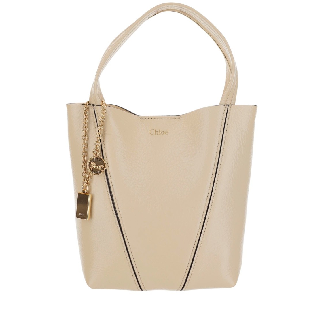 【送料関税込み】Chloe Spin Garnet Small Tote Bag Chloé Spin Garnet Leather Small Tote Bag In Neutrals | ModeSens
