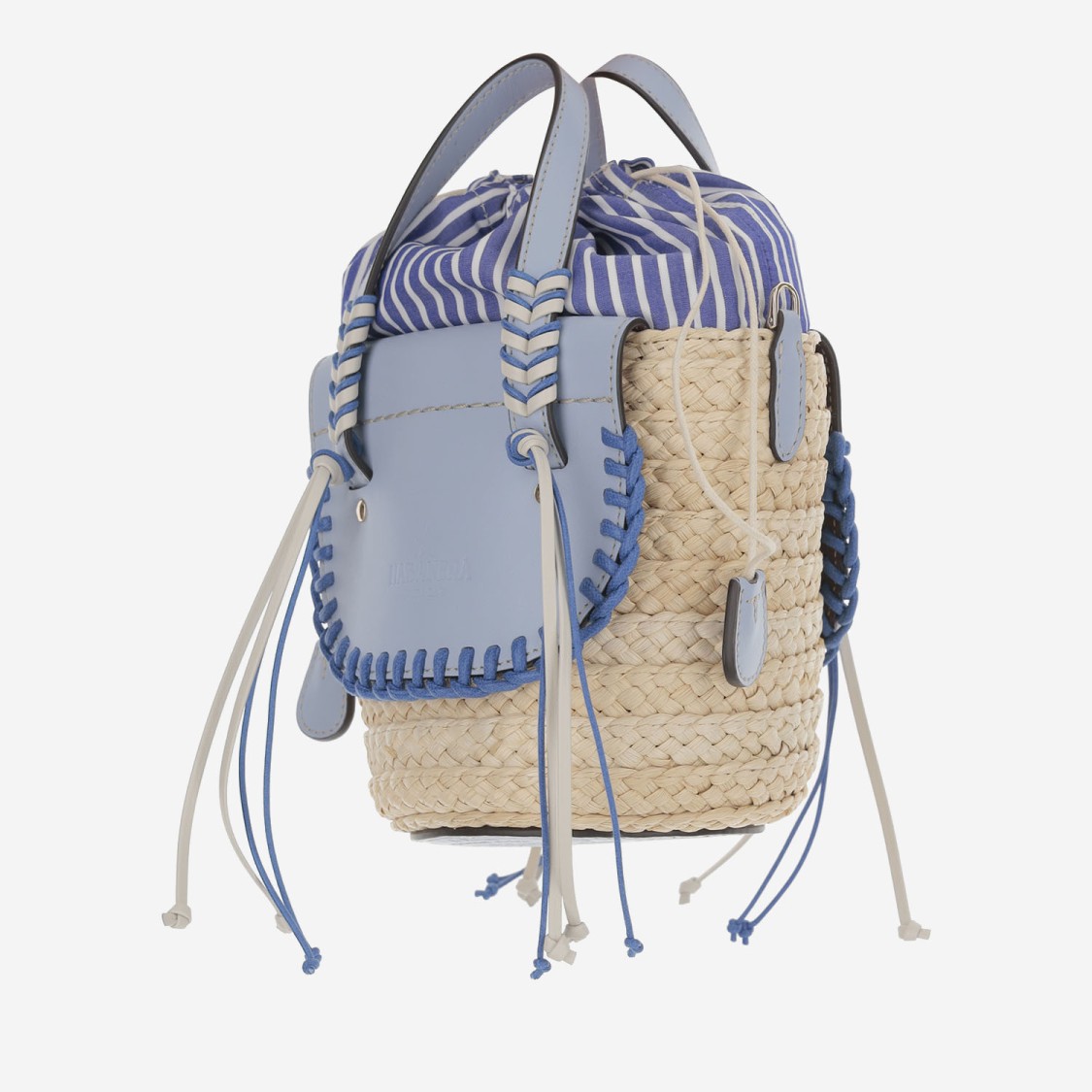 Cuba Lab Light Blue Leather Habanera Satchels Bag In Blue