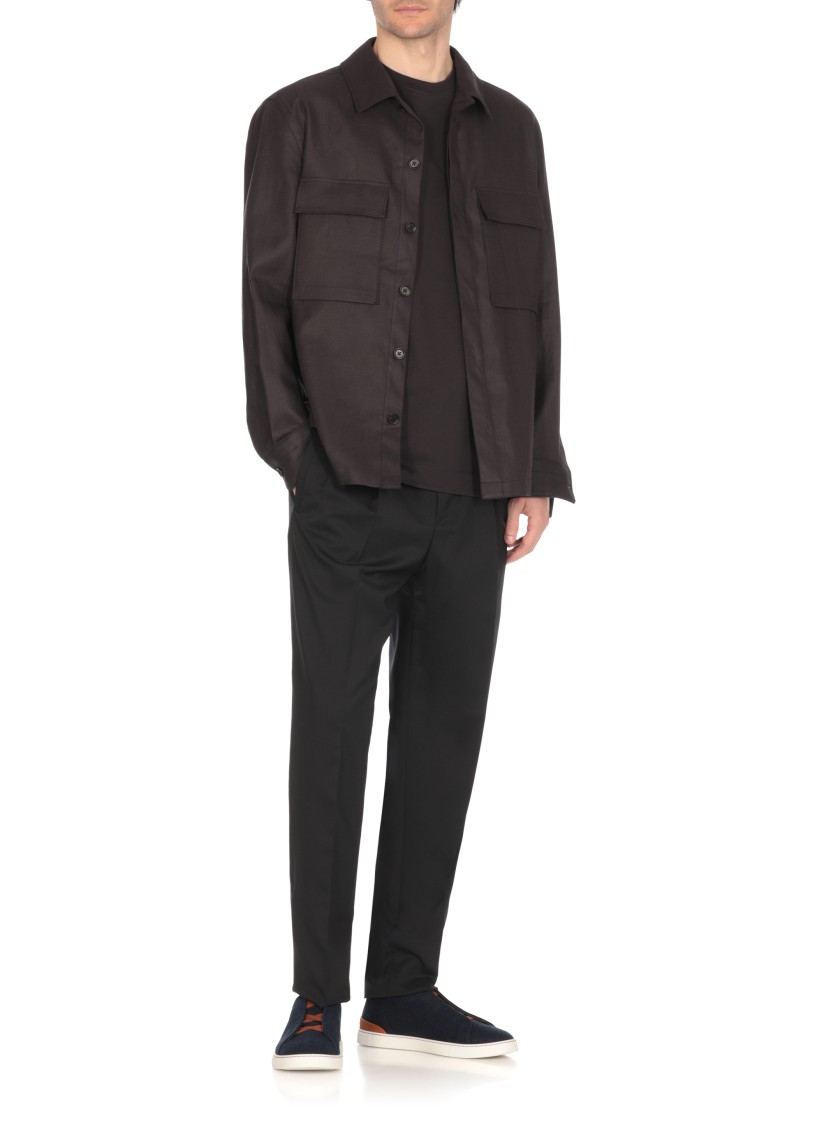 Shop Zegna Blue Cotton T-shirt In Black
