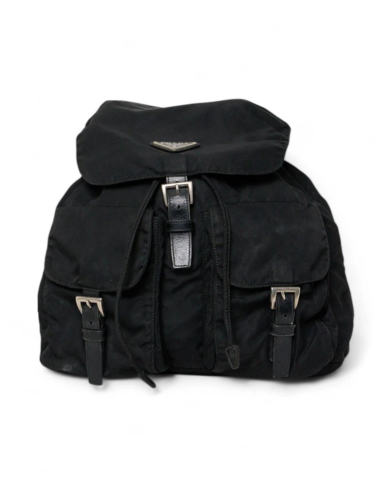 Prada Nylon Backpack With Adjustable Flap In Black