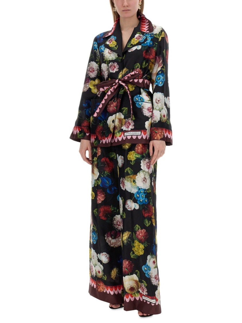 Dolce & Gabbana Multicolor Pants Frontal With Buttons In Multicolor