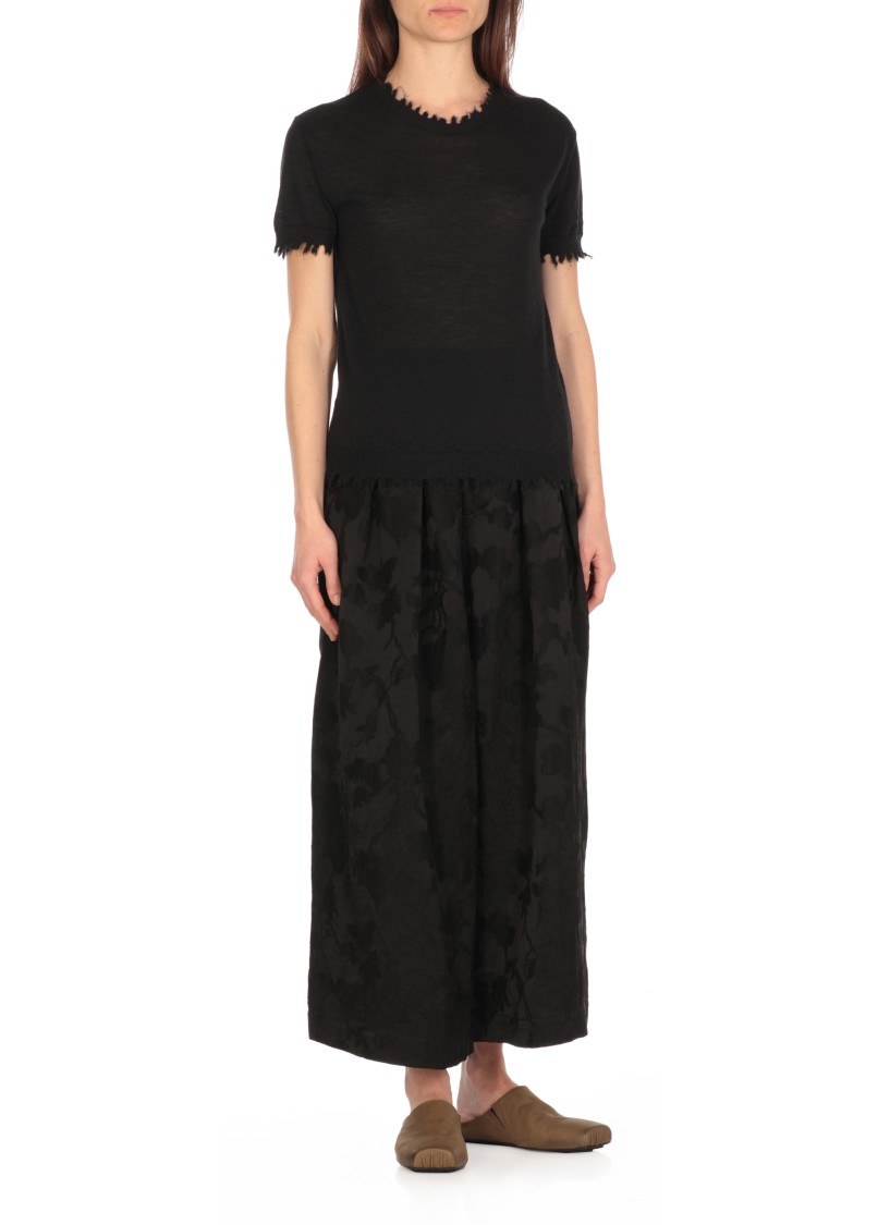 Uma Wang Black Cashmere Top With Ripped Details In Black