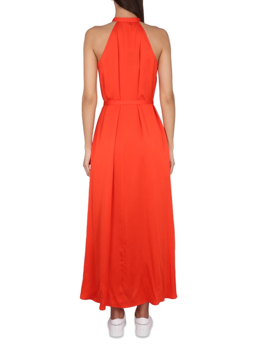 Aspesi Waist Belted Halter Neck Maxi Dress
