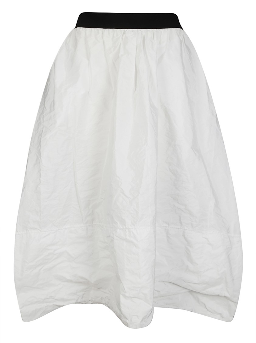 MARIA CALDERARA MARIA CALDERARA VOLUMINOUS TAFFETA SKIRT WITH CONTRASTING ELASTIC WAISTBAND