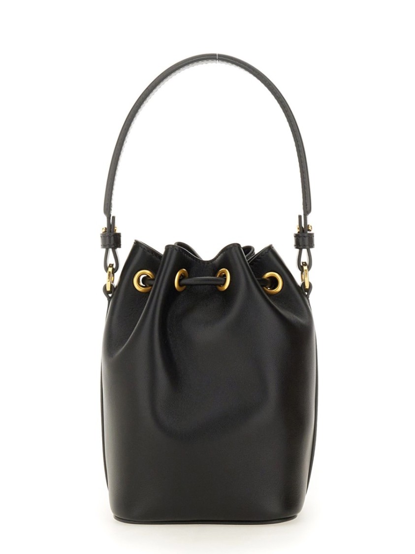 Valentino Garavani Mini Vlogo Signature Bucket Bag In Nappa Leather Woman Black Uni