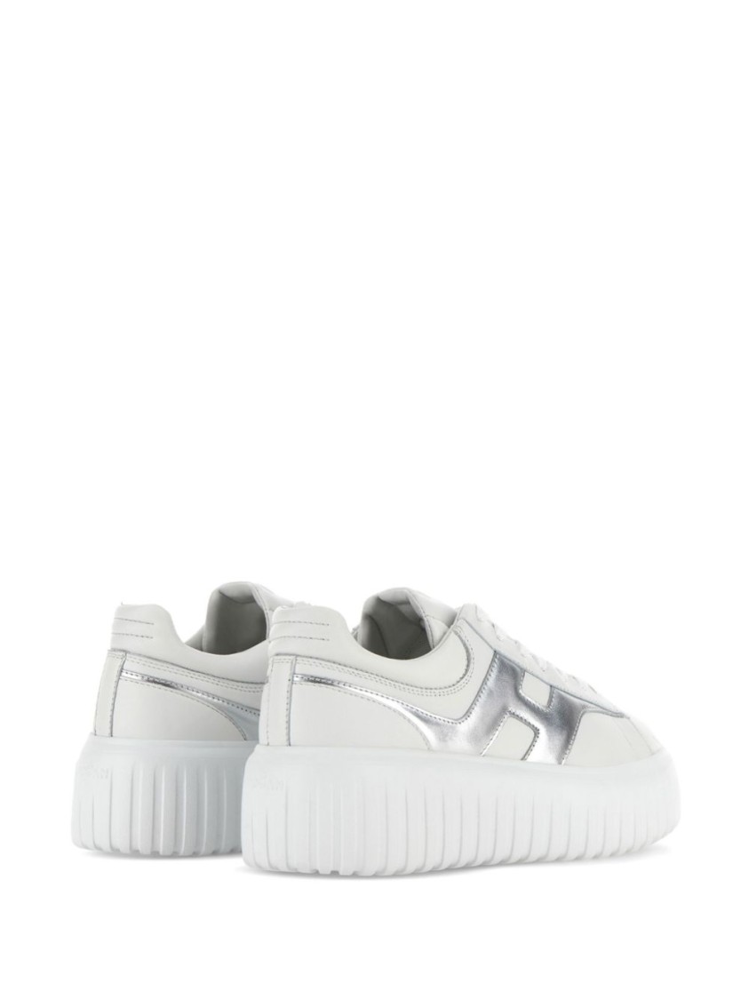 Hogan H-stripes Leather Sneakers In White