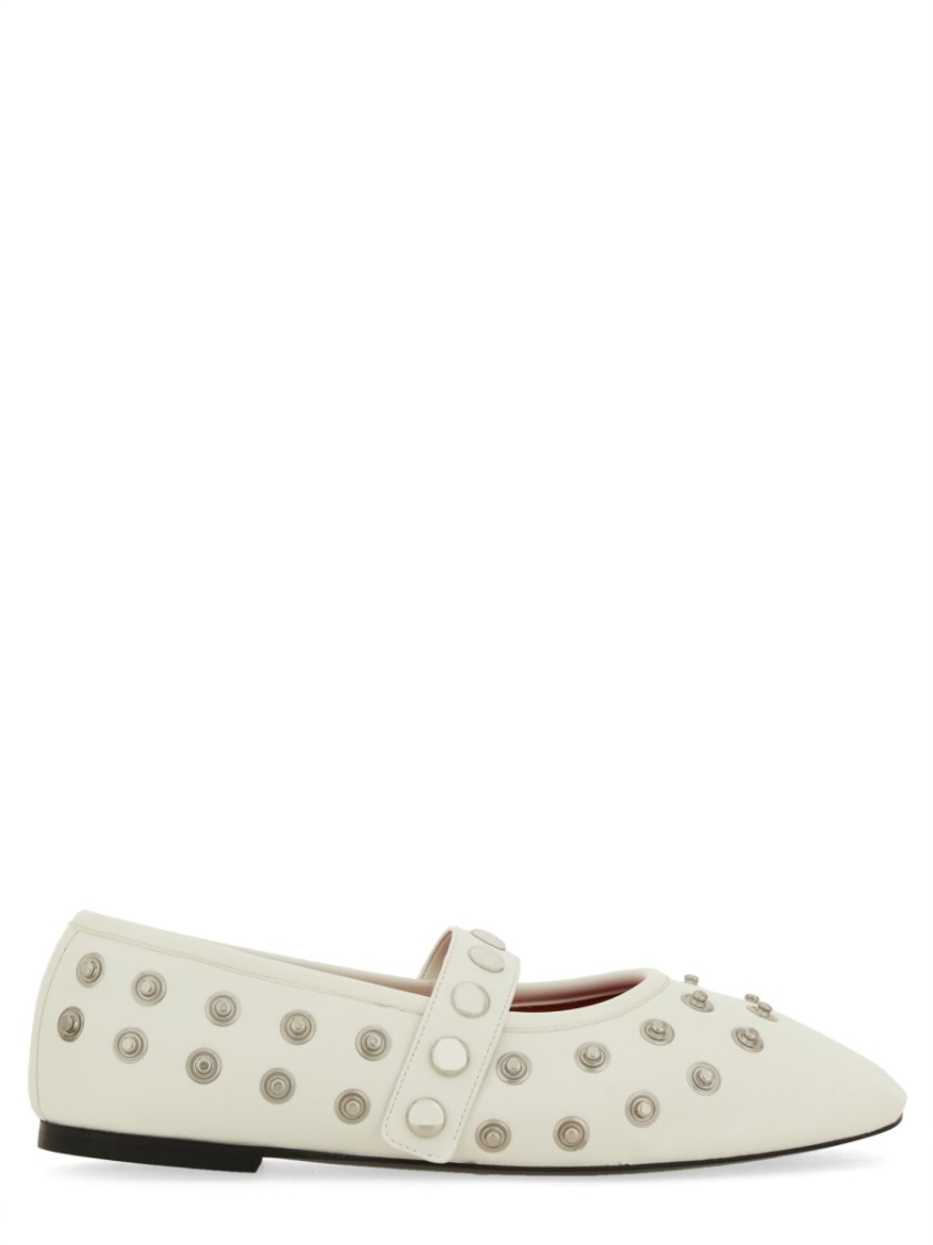 Stella Mccartney Ryder Semi Shine Alt Mat Flats Vanilla In White