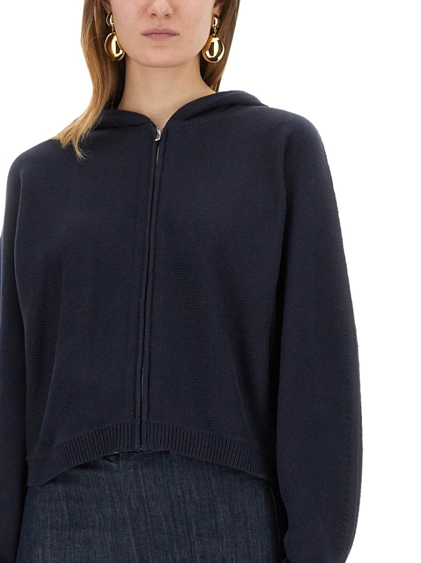 Theory Knit Sweatshirt With Zipper In Blue