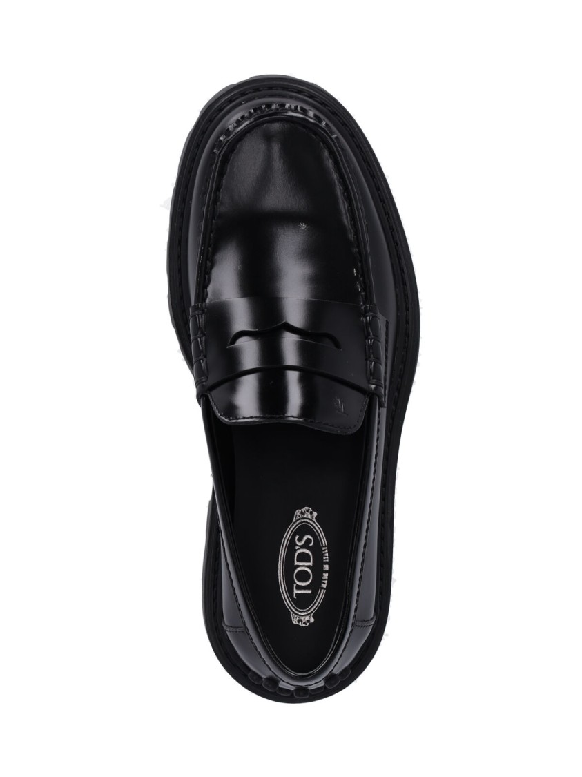 Tod's Leather Moccasins – Black In Black