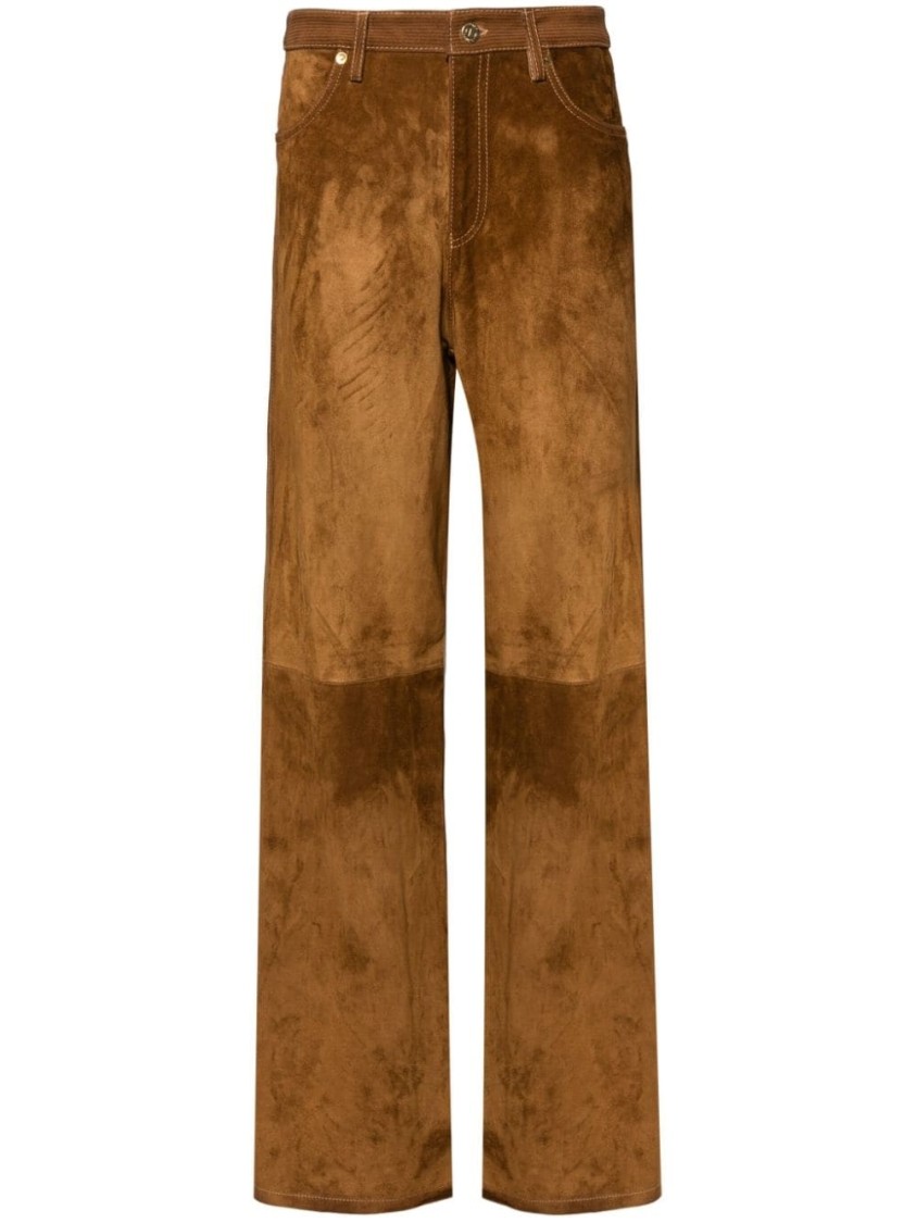 Golden Goose Journey Leather Pant Straight Clothing