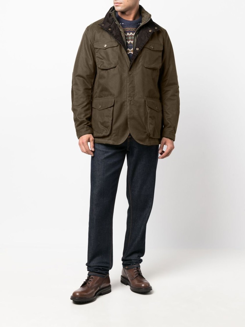 Barbour Collared Field Jacket In Black