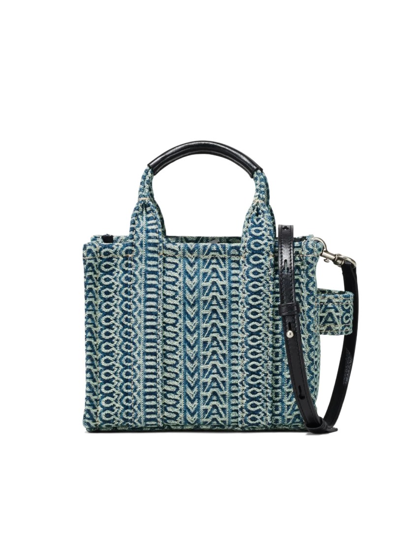 Marc Jacobs The Monogram Denim Mini Tote Bag In Gray