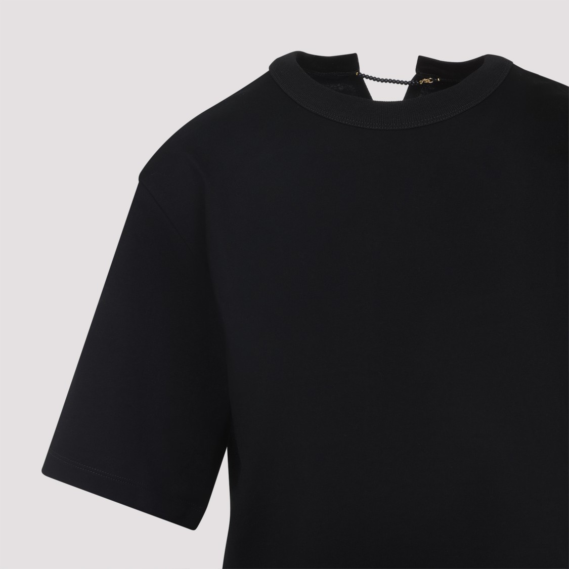 Carven Relaxed Fit Cotton T-shirt With Unique Neckline In Black