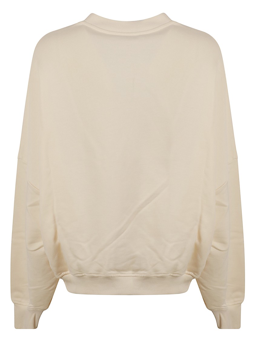 Marni Ivory Sweatshirt With Textured Lettering In Neutral