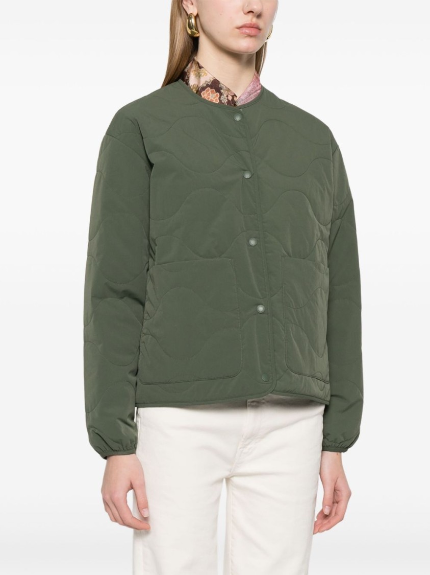 Save The Duck Quilted Green Jacket With Relaxed Silhouette In Green
