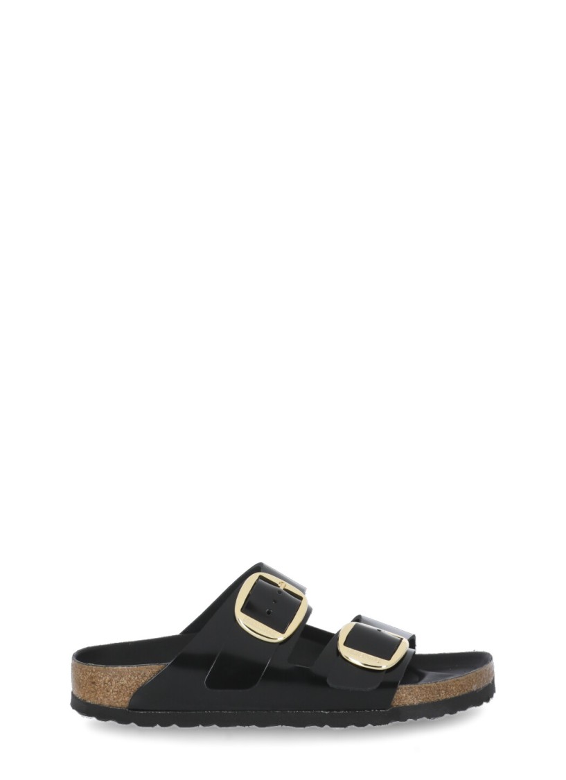 Birkenstock Arizona Big Buckle Nubuck Sandals In Black