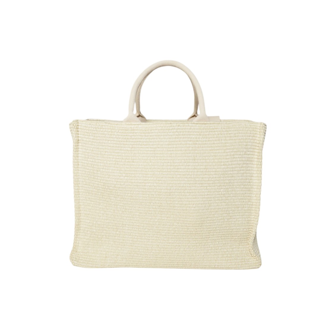 MARNI MARNI LARGE TOTE BAG IN CREAM RAFFIA EFFECT FABRIC