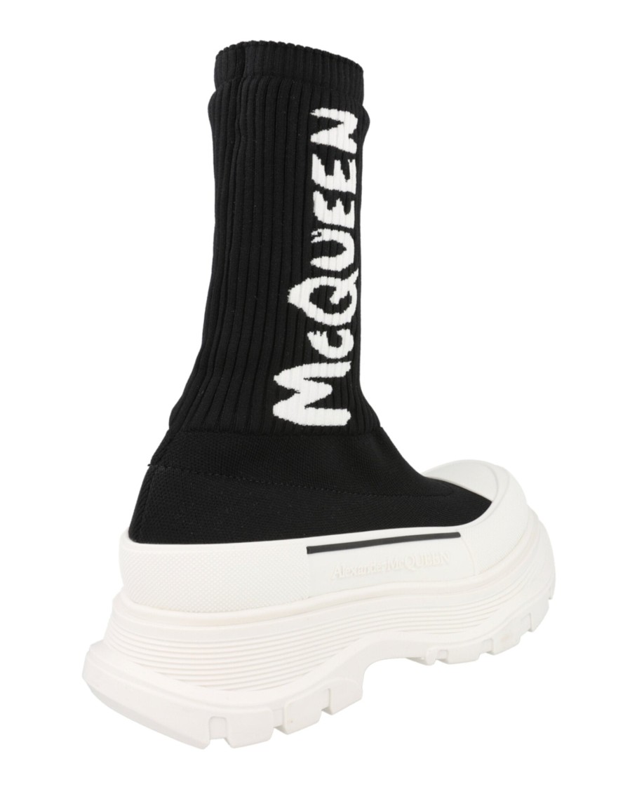 Alexander Mcqueen Tread Slick Graffiti Pull-on Boot Sneakers In Black