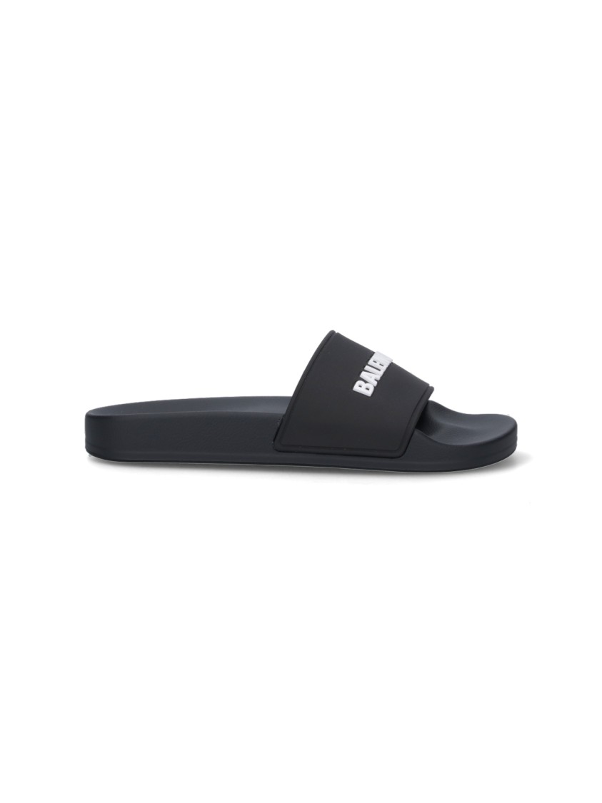 Balenciaga "pool Side" Slide Sandals – Black