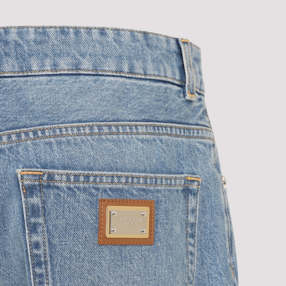 Dolce & Gabbana Blue Loose Denim Jeans With Pressed Pleat