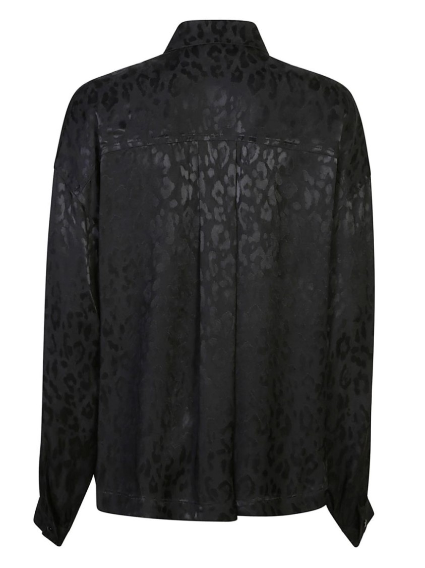 Just Cavalli Elegant Long Sleeve Shirt With Subtle Animal Print And Premium Fabric In Black
