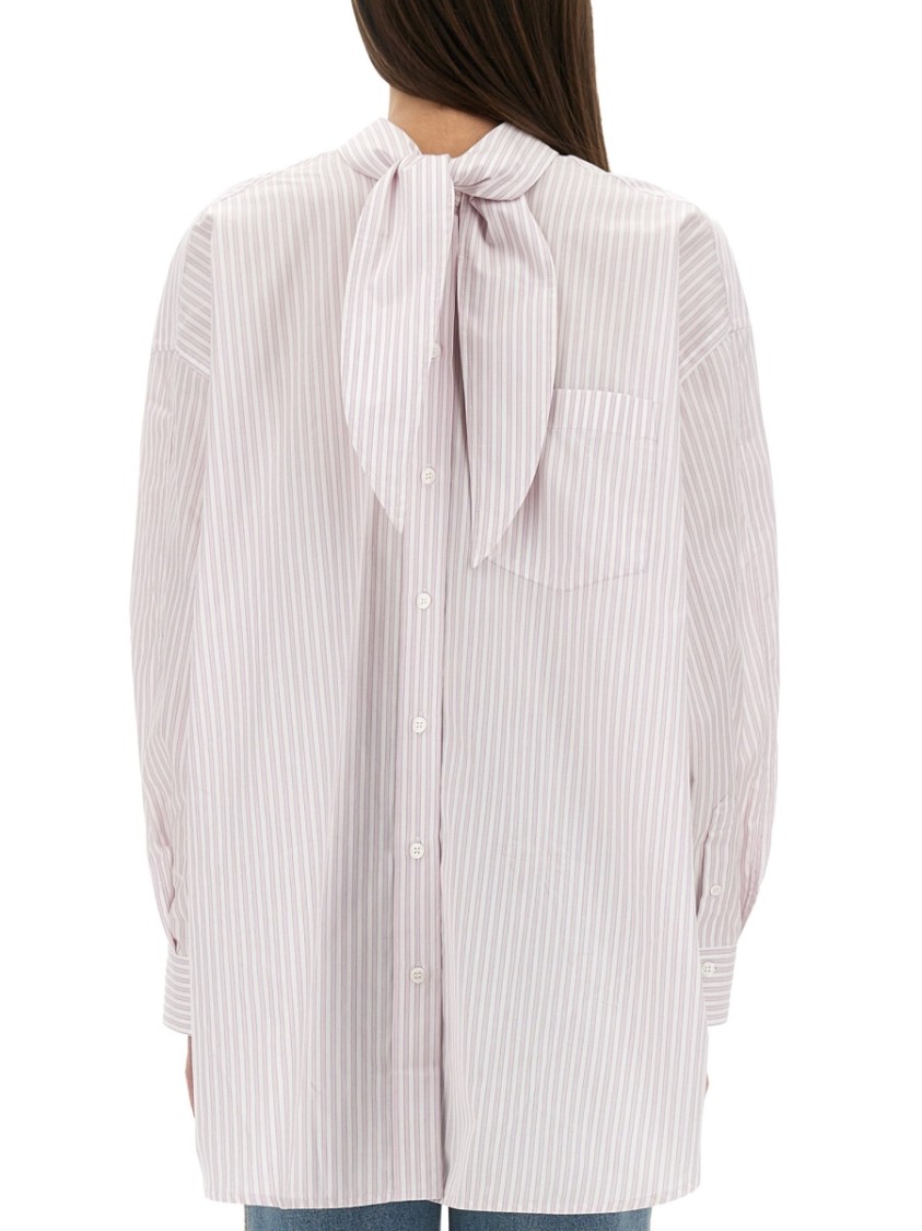 Shop Victoria Beckham Oversized Blouse With Knotted Collar