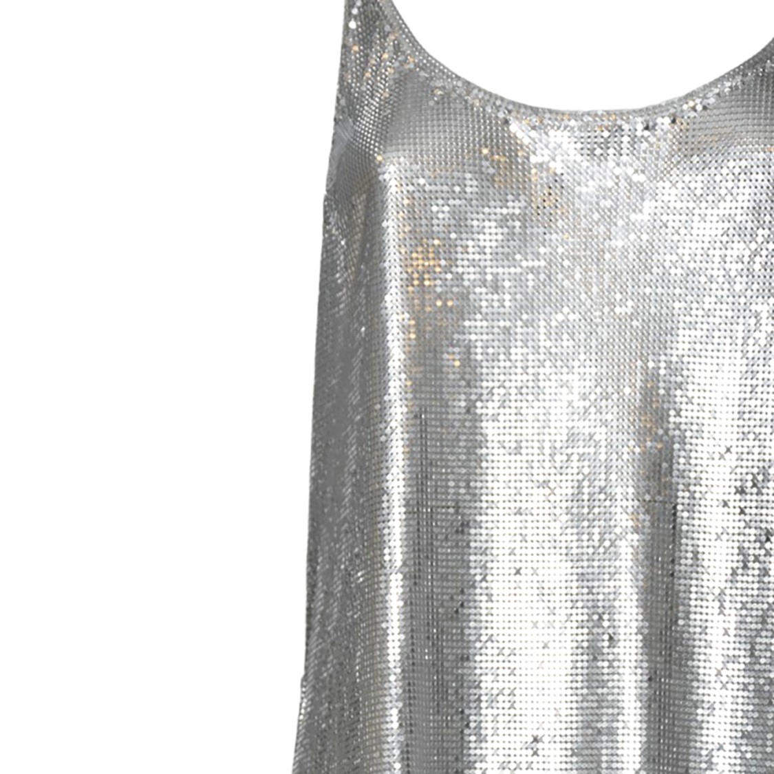 RABANNE RABANNE METALLIC MESH TANK TOP WITH SIDE SLITS
