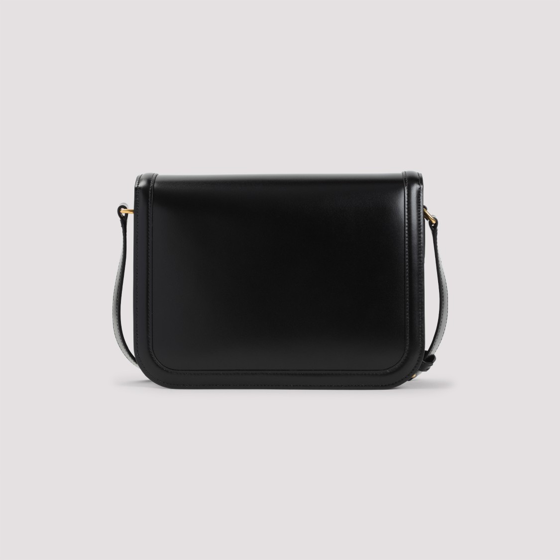 Valentino Structured Black Shoulder Bag With Flap Closure In Black