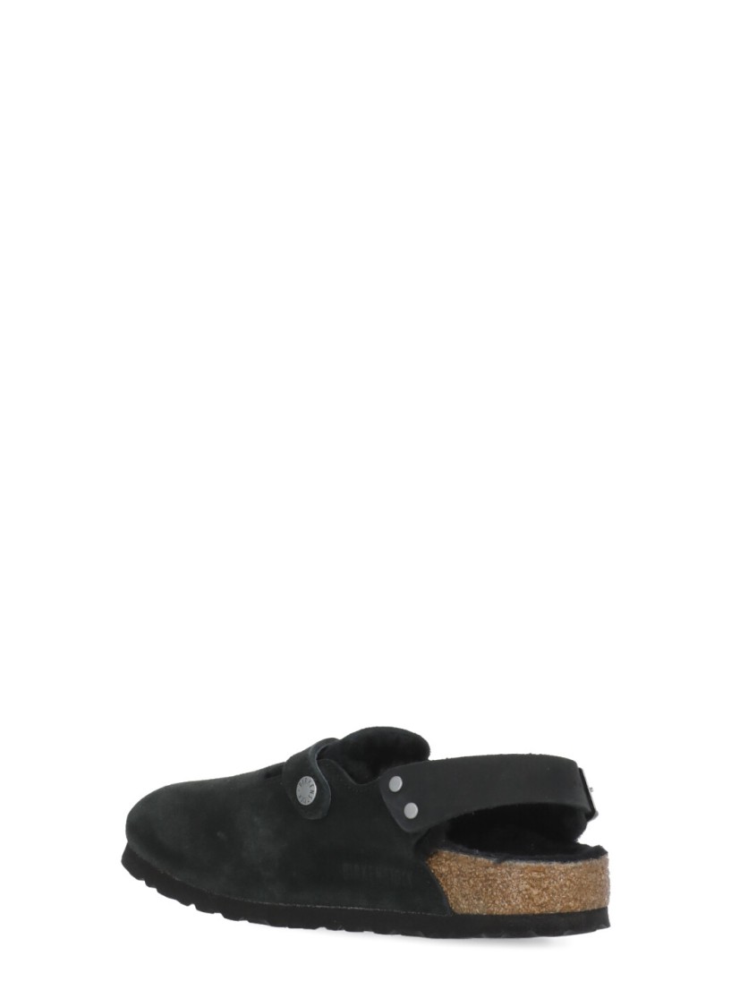 Birkenstock Tokio Buckle Detailed Slip-on Slippers In Black