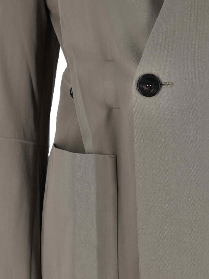 SETCHU SETCHU DOUBLE-BREASTED CONVERTIBLE BLAZER – BEIGE 