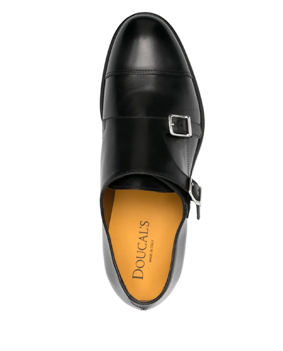 Doucal's Man Loafers Black Size 10 Soft Leather