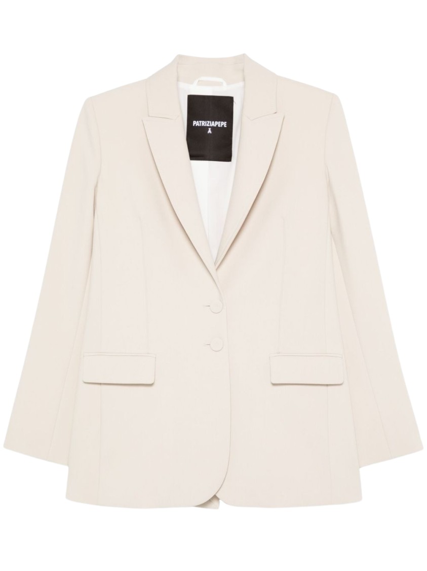Shop Patrizia Pepe Light Beige Tailored Blazer In Neutrals