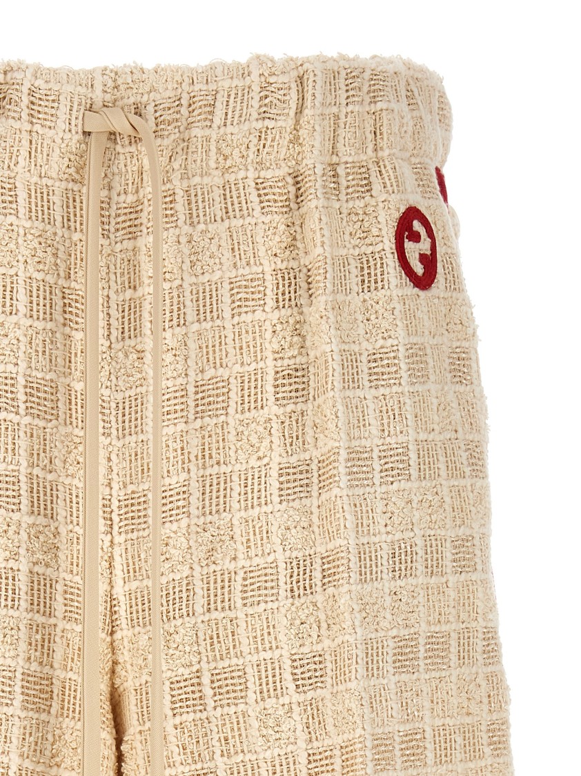 Gucci Contrast Band Tweed Bermuda Shorts Bermuda And Short White In Brown