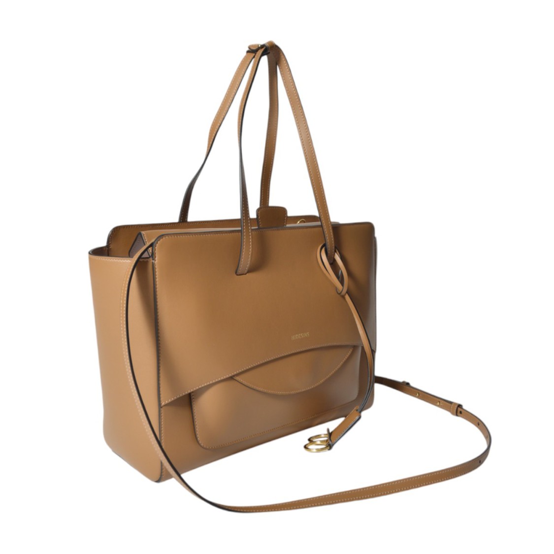 Hidesins Caramel Leather Flap Shopper Bag L Large In Brown