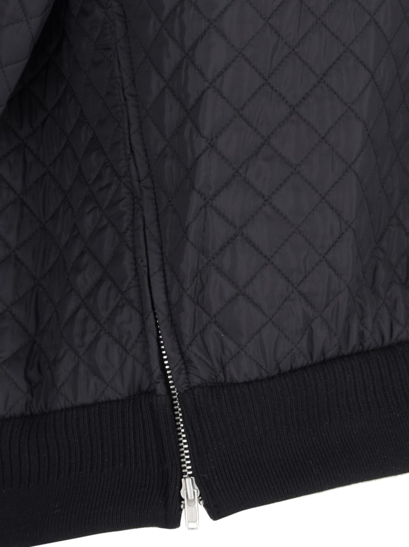 Random Identities Quilted Jacket With Ribbed Cuffs And Hem