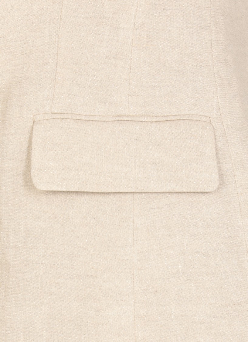 Brunello Cucinelli Ivory Linen Blazer In Neutrals