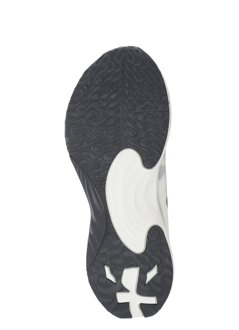 Prmt Ivory Leather And Tech Fabric Sneakers In Multi