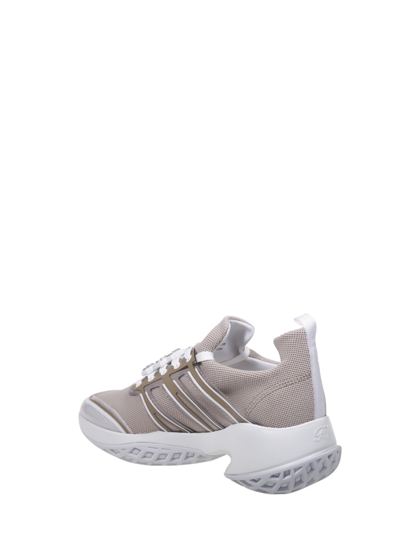Roger Vivier Crystal Embellished Mesh Lace-up Sneaker