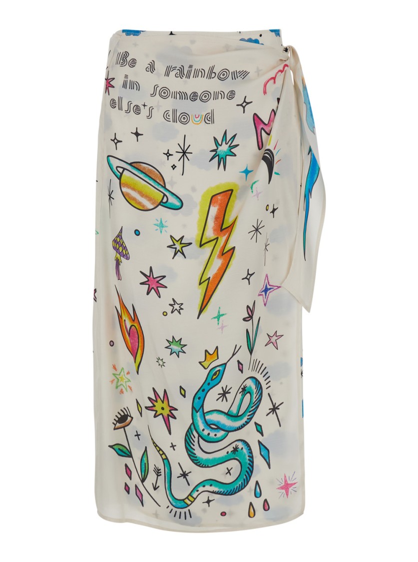 Me369 Amber' Multicolor Wrap Skirt