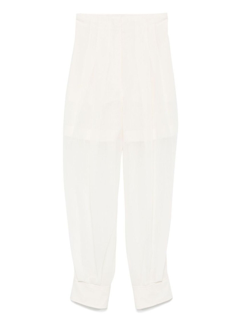 Philosophy Di Lorenzo Serafini Tailored White Trousers With Rolled Cuffs In White