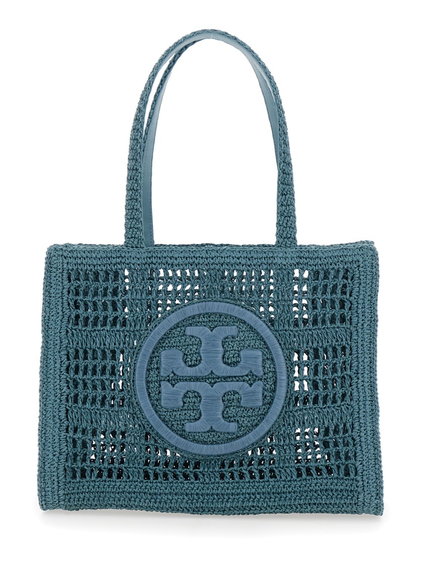 Tory Burch Ella' Blue Shopper With Woven Design