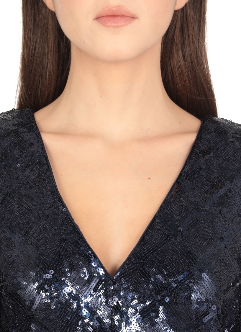 Rotate Birger Christensen Rotate Flowy Mini Dress In Blue