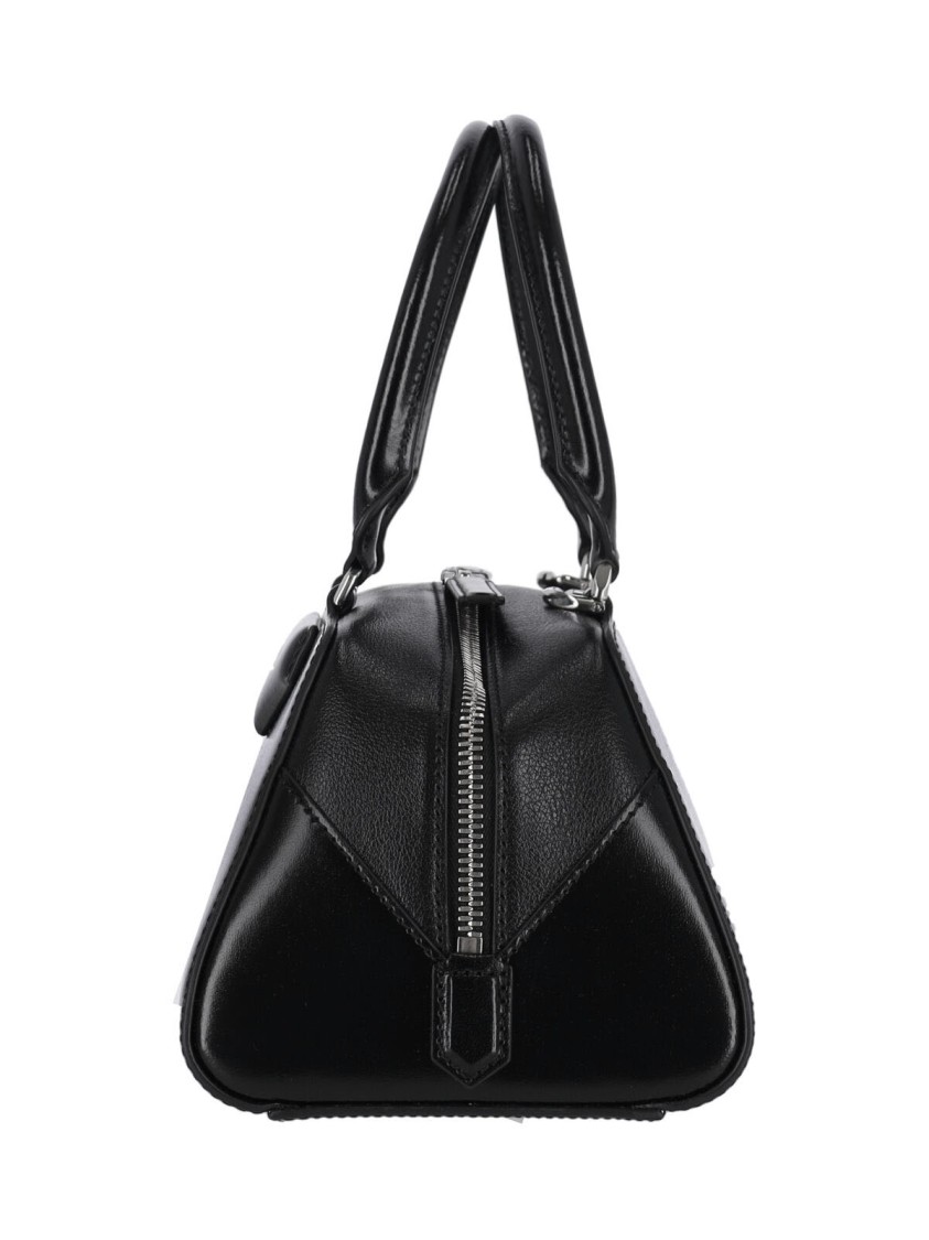 Givenchy Structured Black Handbag With Glossy Finish And Versatile Straps In Black