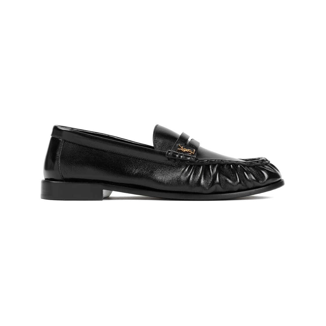 Saint Laurent 15 Black Lamb Leather Le Loafers In Black