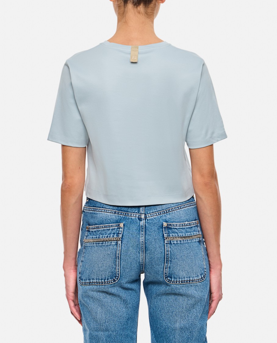 Shop Fendi Light Blue Ribbon T Shirt