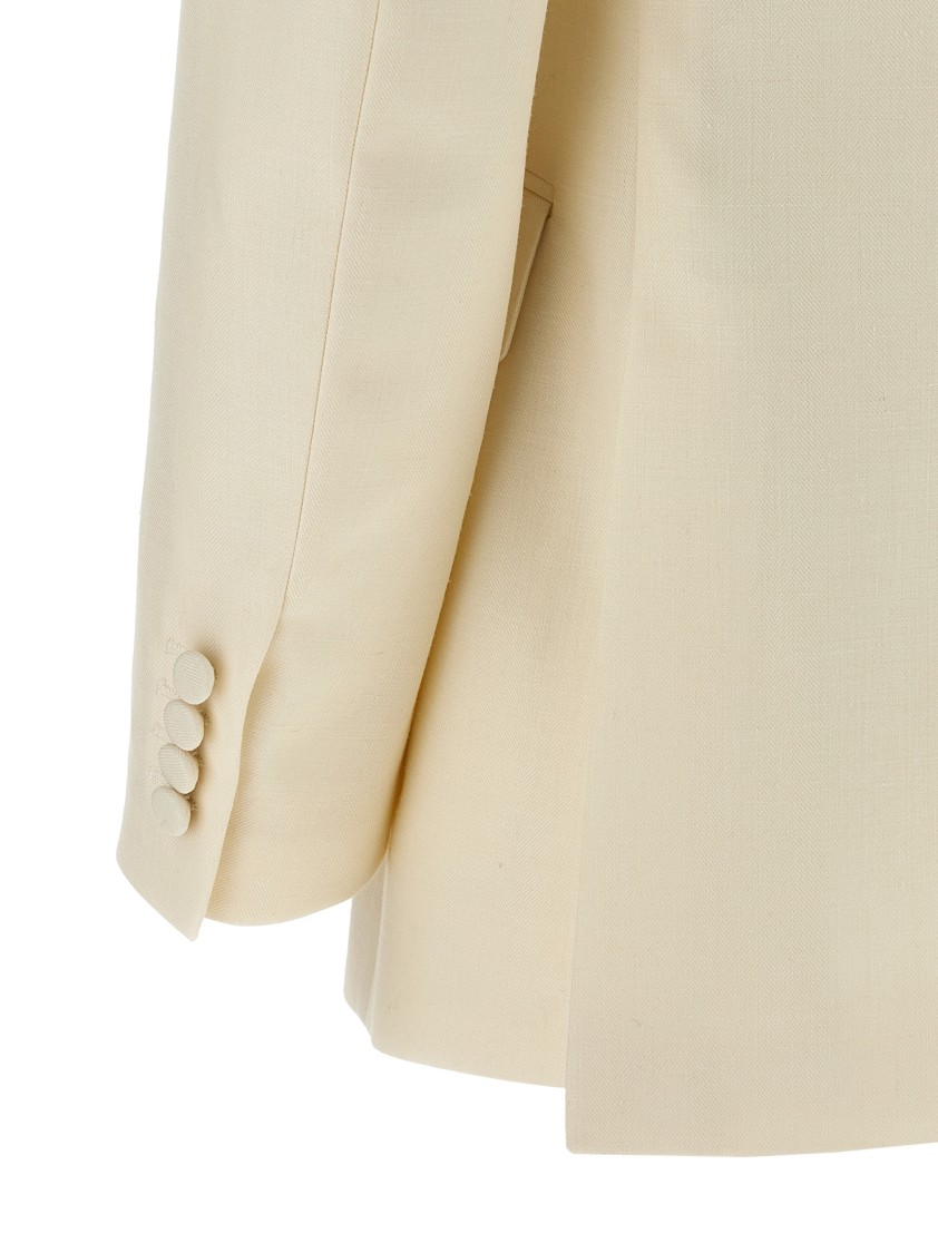 Brioni Flavia Double-breasted Peak-lapel Blazer In White