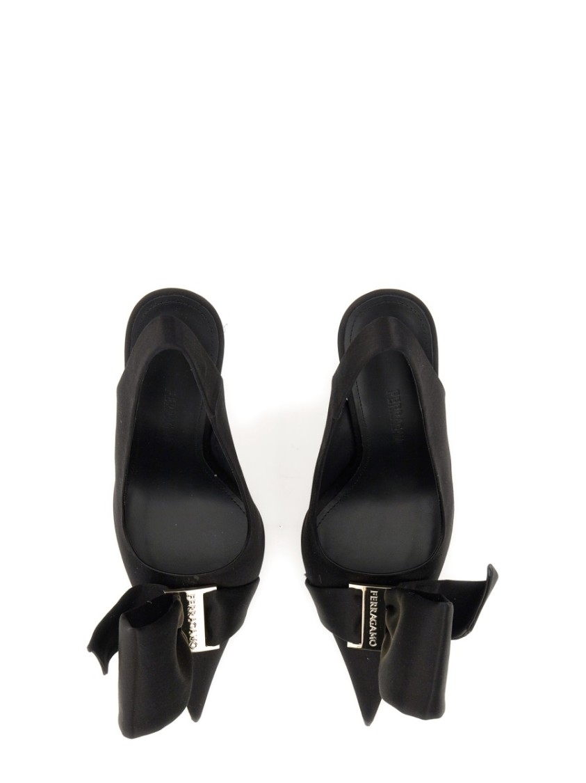 Shop Ferragamo Asymmetrical Bow Sandal