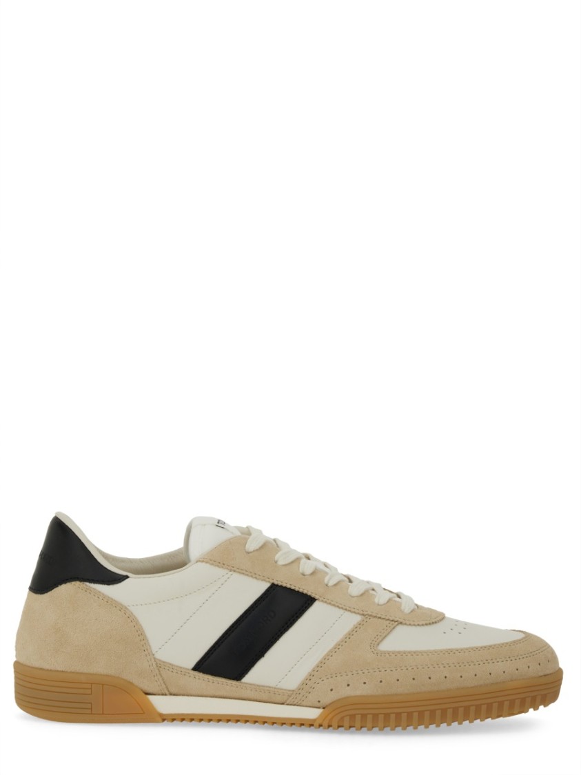 Tom Ford Terence Leather And Suede Sneakers In Brown